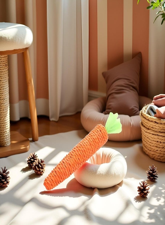 WaigN 2 Pcs Orange Natural Interactive Sisal Carrot Cat Toys, Cat Dental Chew Toy Kitten Teething Toys for Indoor Cats, Interactive, Decorations - Image 3